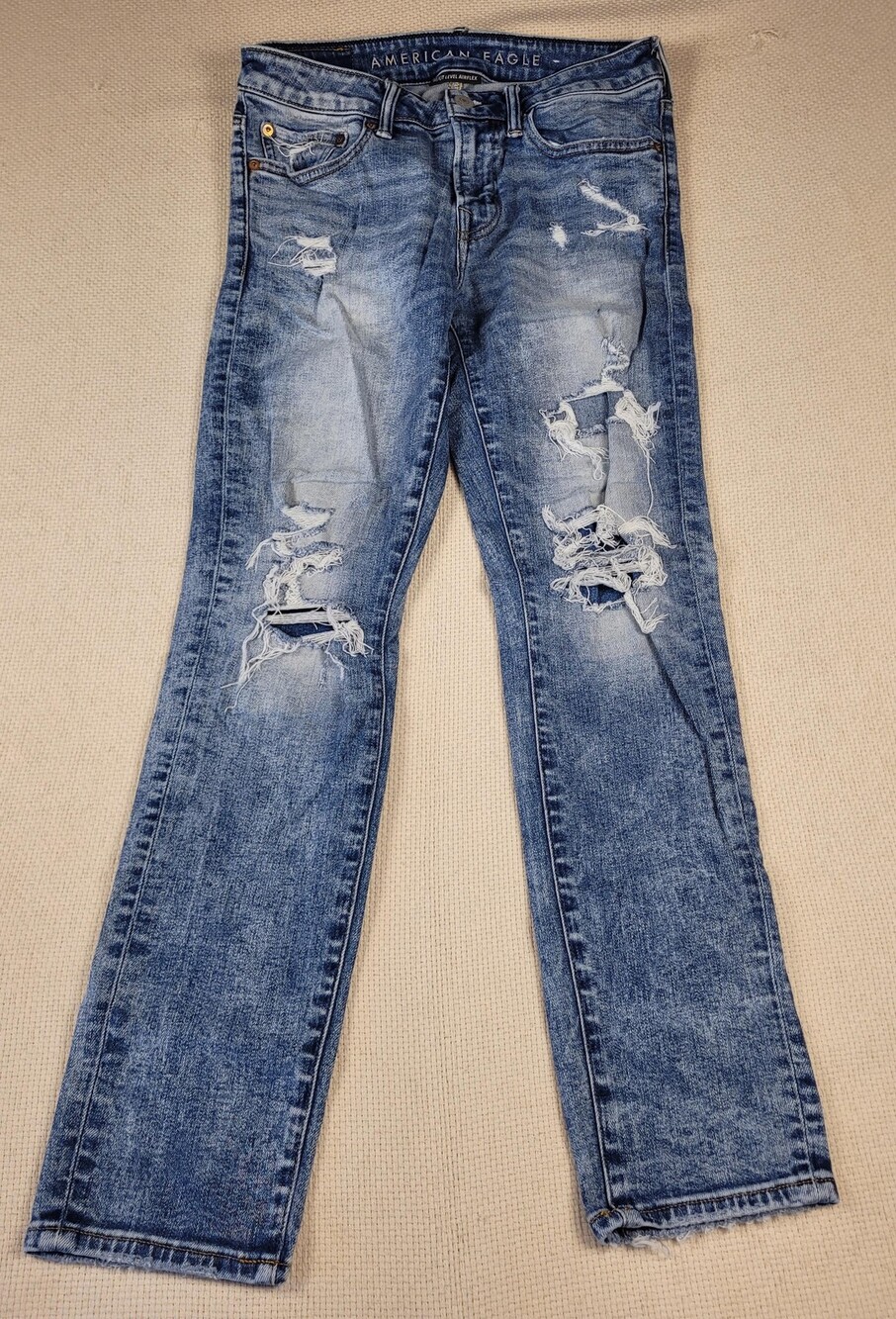 American Eagle Jeans Mens 29x30 Blue Distressed NE(X)T Level Airflex Denim Pants